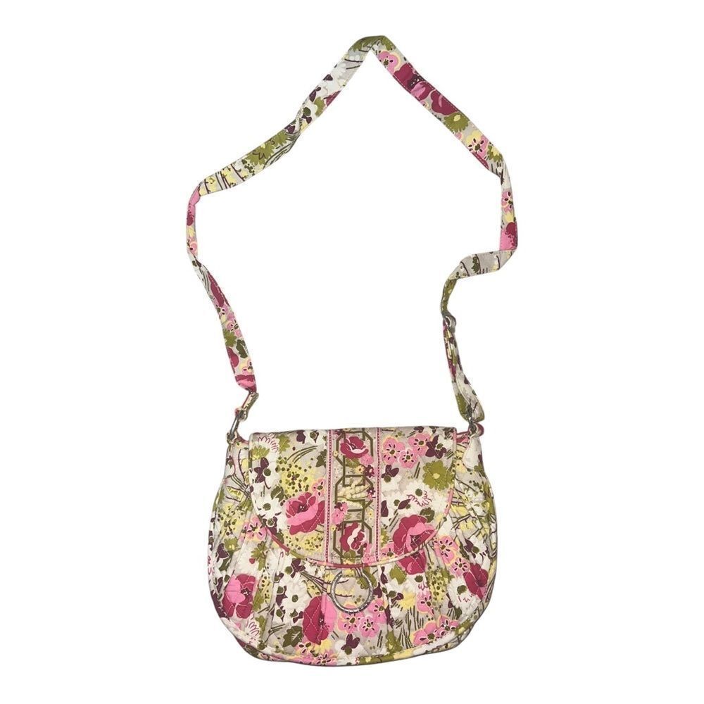 Vera Bradley Make Me Blush Saddle Up Crossbody Purse Bag Floral Retired EUC